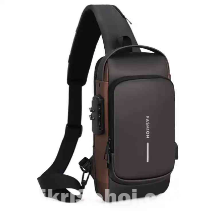 Solid USB Charging Port Sling Anti-Theft Shoulder Bag